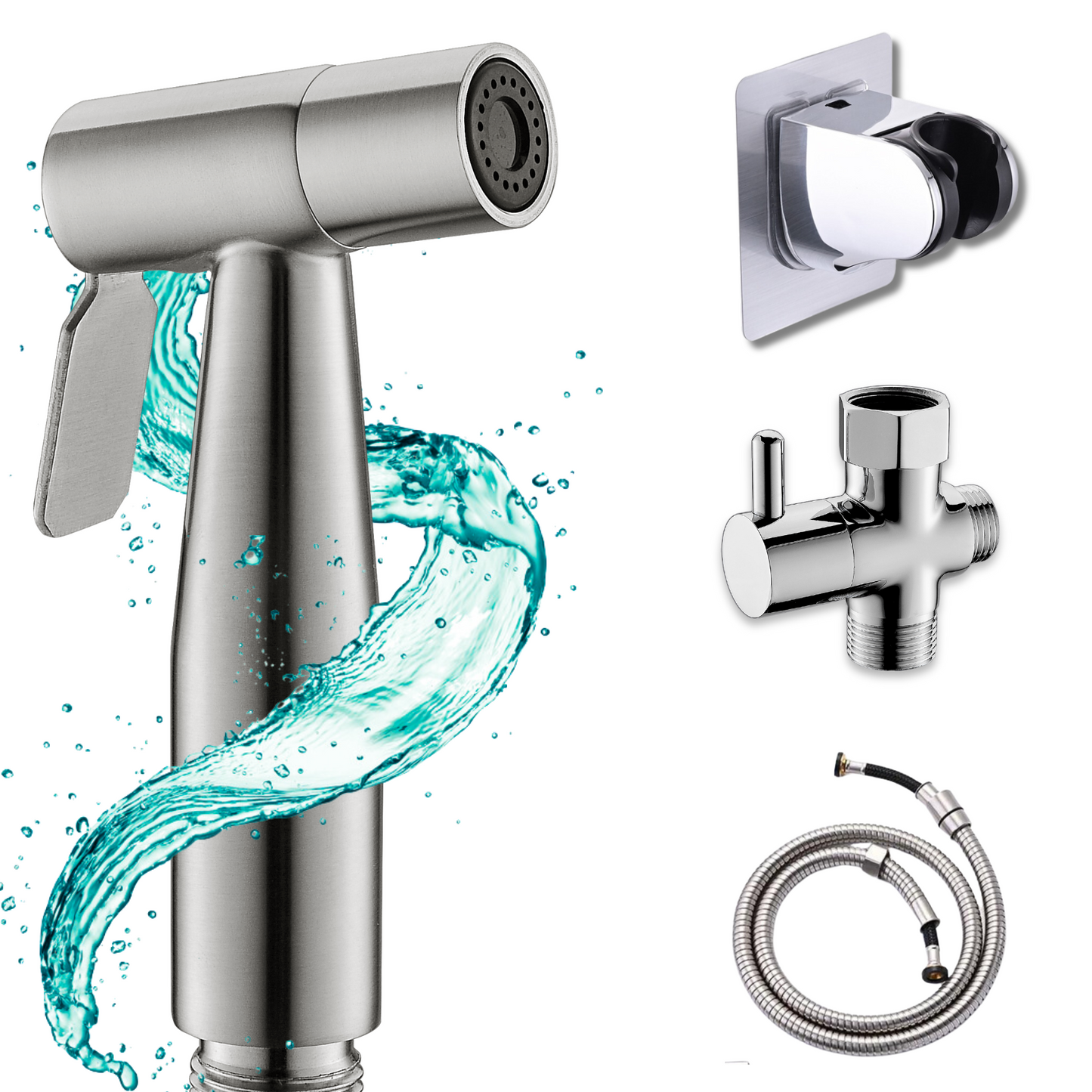 Premium Stainless Steel Bathroom Bidet Sprayer Set, Suitable for Feminine Washing, Diaper Cleaning, Baby Washing, Pet Shower - Easy to Install