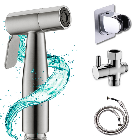 Premium Stainless Steel Bathroom Bidet Sprayer Set, Suitable for Feminine Washing, Diaper Cleaning, Baby Washing, Pet Shower - Easy to Install